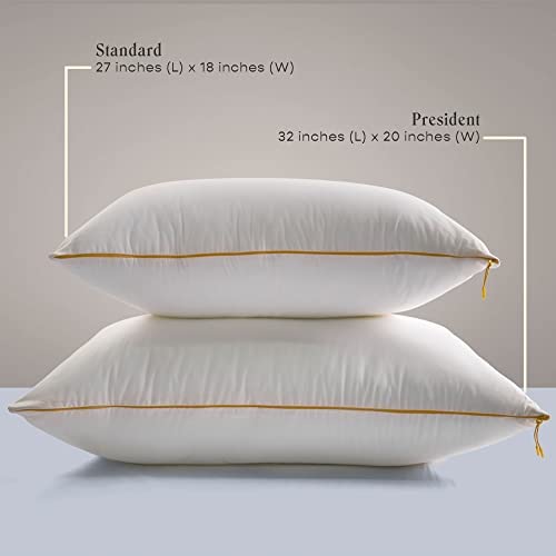 Microfiber Cloud Pillow With Adjustable Zipper, Standard Size - 27x18 Inches | White Pillow, Bed Pillow, Rectangular Deign, Hypoallergenic, Soft, Fresh & Breathable Use - 2 Piece