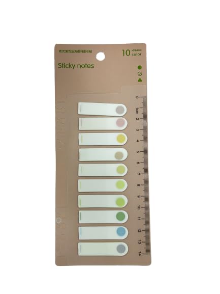 Sticky Note, Colored Writable & Repositionable Book Flags Tabs Strip Index Tabs - Round 1