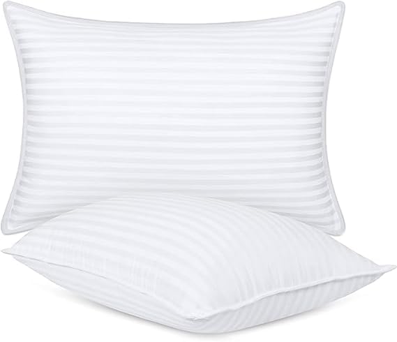 Bed Pillows, Down Alternative Bedding Cooling Pillow For Sleeping, White, Standard Size - 16 X 24 Inch | Soft & Breathable Cover, Soft Pillow, Easy Care, Comfortable Pillow - Pack Of 4