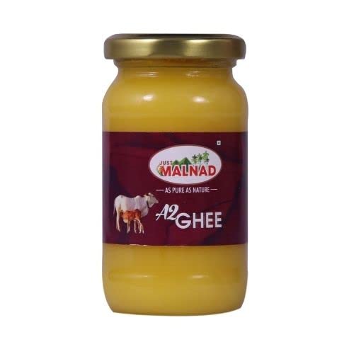 Organic Natural Gidda Desi Cow A2 Ghee By Just Malnad | Traditional Grassfed Bilona Method Healthy Pure Desi Ghee Good For Eyes | (200ml) 6.7 Ounce | Jar Pack