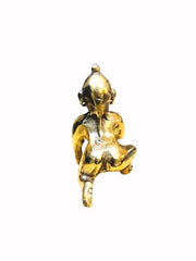 Ashtadhatu Krishna Idol, Laddu Gopal Ji, God Idol, Brass, Gold Idol - Size No.3, Thakur Ji Idol, Golden Hand Painted Statue, Occasion - Krishna Janmashtami, For Home Temple, Kanha Ji