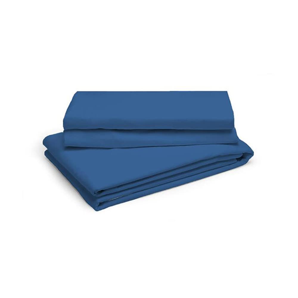 Plain Bedsheet For Single Bed With 1 Pillow Cover | 59 X 87 Inches, Blue - Light Weight & Breathable, All Season Comfort Single Bedsheet