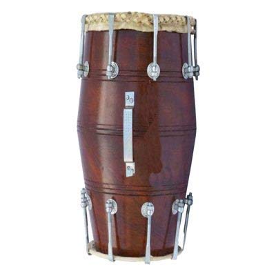 Professional Grade Handmade Bolt Tuned Wooden Dholak - Brown | Perfectly Symmetric Round Dholak - Dholak For Festival, Wedding, Satsang | Bolt Tuned Wedding Dholki