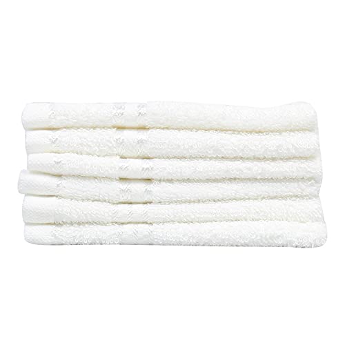 Jenny Denial 100% Cotton Face Towel Soft & Absorbent 1500 Gsm (White) - Set Of 12