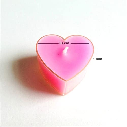 PINK ROSE FRAGRANCE HEART SHAPE TEALIGHT CANDLES SET OF 40 BURNING TIME 5 HOURS