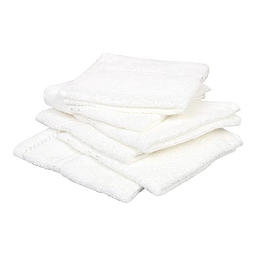 Jenny Denial 100% Cotton Face Towel Soft & Absorbent 1500 Gsm (White) - Set Of 12