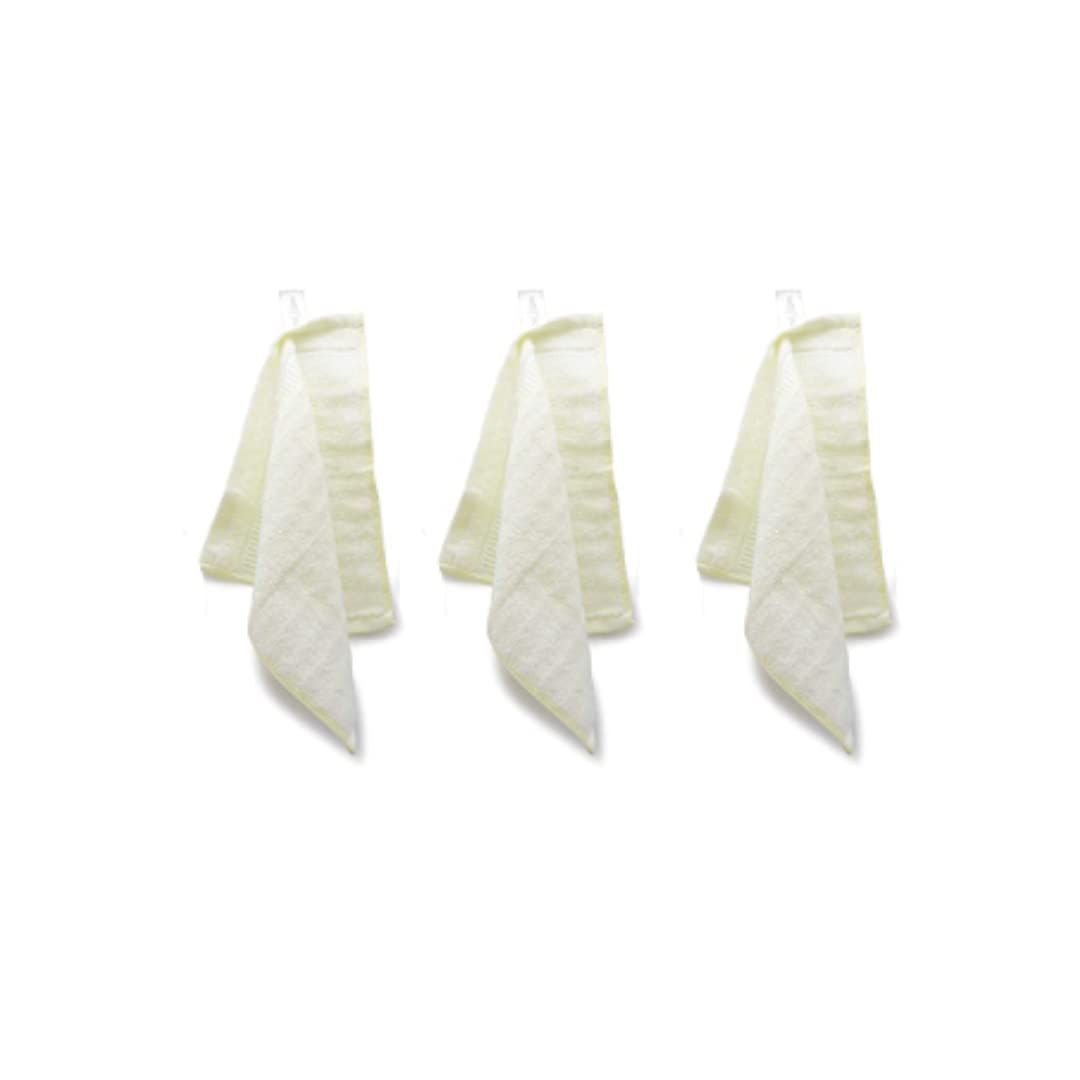 Mush 100% Bamboo Face Towel 500 Gsm | Ultra Soft, Absorbent, & Quick Dry Towels For Facewash, Gym, Travel | Suitable For Sensitive/Acne Prone Skin | Set Of 3 (Cream)
