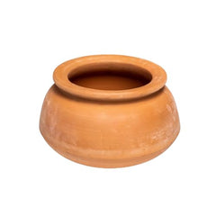 Clay Handi, Red-Ochre (Gerua) | Exclusive Range Unglazed Earthen Pot For Cooking 3 Liters, Pack Of 1