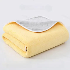 Khillayox Microfiber Coral Fleece Bath Towels 400 Gsm | Texture Luxury Soft Highly Absorbent Bath Towel Quick Dry Bath Towel (Yellow)