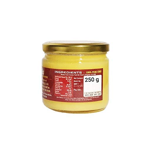 100% Pure Gir Cow'S Pure Desi Ghee By Al Qusai | Good Source Of Energy & Nutrients Healthy Desi Ghee Perfect For Parathe | (250ml) 8.4 Ounce | Jar Pack
