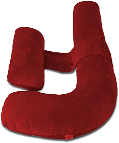 Pregnancy Pillow, Maternity Body Pillow For Sleeping, H Shaped Pillow, Maroon - 55 Inch | Full Body Pillow, Pregnancy Pillow For Pregnant Women, Support Belly & Back, Removable Velvet Cover