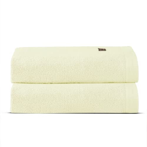 Spread Spain Bamboo Bath Towels 360 Gsm | Large Size Bamboo Bath Towel High Absorbent & Soft Bath Towel For Men & Women 2 Piece (Cream)