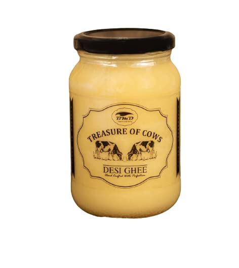 100% Natural Desi Cow Ghee By BMD | Healthy & Traditionally Prepared Curd-Churned Ghee Good For Rotis | (500ml) 16.9 Ounce | Jar Pack