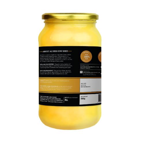 100% Pure A2 Desi Cow Ghee By Ketofy | Healthy & Pure Kankrej Cow Ghee Easily Digestible Good For Eyesight | 1 Litre (500ml * 2) 33.8 Ounce | Jar Pack