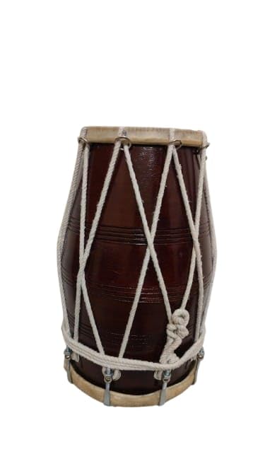 Sheesham Wooden Dholak Bolt Tuned - Brown Color | Perfectly Symmetric Round Dholak - Professional Studio Recording Style Dholak