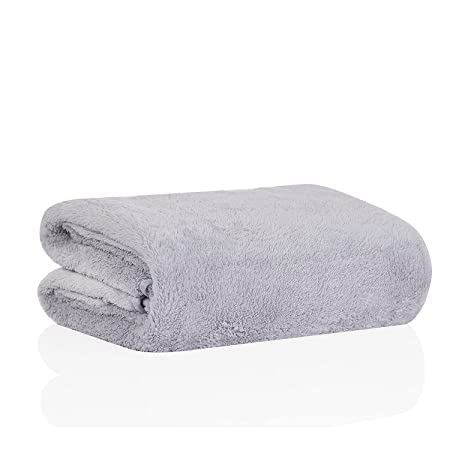 Skevera Microfiber Bath Towels 300 Gsm | Extra Soft Plush & Quick Dry High Absorbency With Large Size Towels For Bathing (Grey)