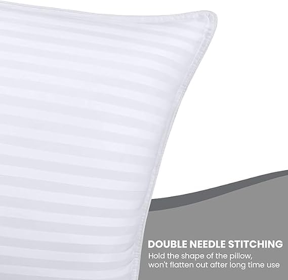 Bed Pillows, Down Alternative Bedding Cooling Pillow For Sleeping, White, Standard Size - 16 X 24 Inch | Soft & Breathable Cover, Soft Pillow, Easy Care, Comfortable Pillow - Pack Of 4