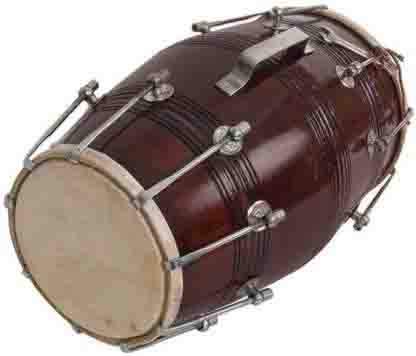Professional Mango Wood Nut & Bold Fitting Dholak With Manjira Free, Brown - Goat Skin For Bast & Great Sound Quality | Handle For Easy Carry Dholak
