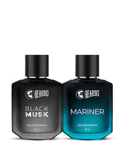 Beardo Black Musk & Mariner Long Lasting Eau De Parfum 100ml 3.4 Fl.oz. Pack Of 2 | Perfect Aniverssary Gift For Husband