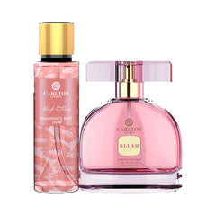 CARLTON LONDON PERFUME BLUSH PERFUME + BLUSH & TEASE BODY MIST COMBO FOR WOMEN 100ML 3.4 FL.OZ. EACH X2