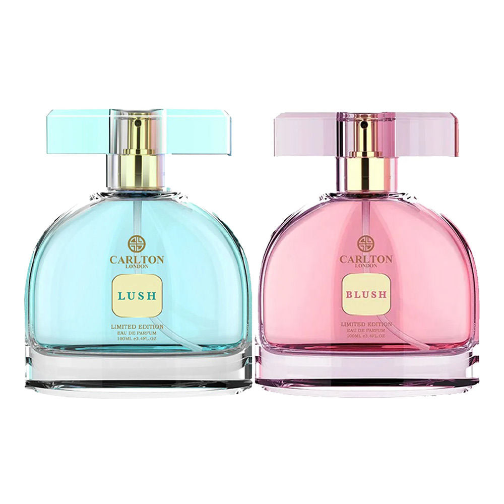 CARLTON LONDON PERFUME LUSH + BLUSH EAU DA PARFUM COMBO FOR WOMEN 100ML 3.4 FL.OZ. EACH X2