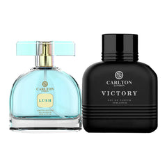 CARLTON LONDON PERFUME LUSH PERFUME + MEN VICTORY EAU DA PARFUM COMBO FOR WOMEN 100ML 3.4 FL.OZ. EACH X2