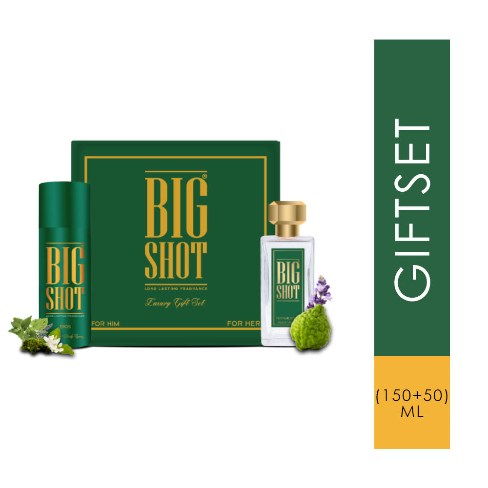 Oscar Luxury Bigshot Deo 150ml 5 Fl.oz. & Perfume 50ml 1.6 Fl.oz. Gift Set (eros) | Premium Long Lasting Perfume For Unisex | Skin Friendly | Eau De Parfum | Valentine Day Gift Combo