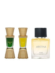 Ajmal Majmua Cp + Selfie Cp 10ml 0.3 Fl.oz. Each X2 + Aretha Eau De Parfume 50ml 1.6 Fl.oz. | For Unisex Combo Of 3