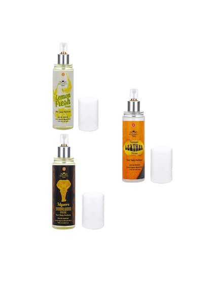 Menjewell Mysore Sandalwood Prime+ Tanned Leather Prime+ Lemon Fresh Prime Eau De Parfume Set Of 3x 3.5 Fl.oz. | Women Fragrance | Long Lasting