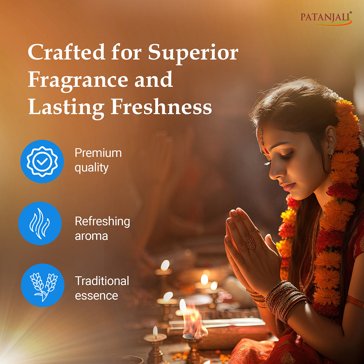 Patanjali Aastha Camphor, With Premium Camphor Purifies The Environment, 25gm