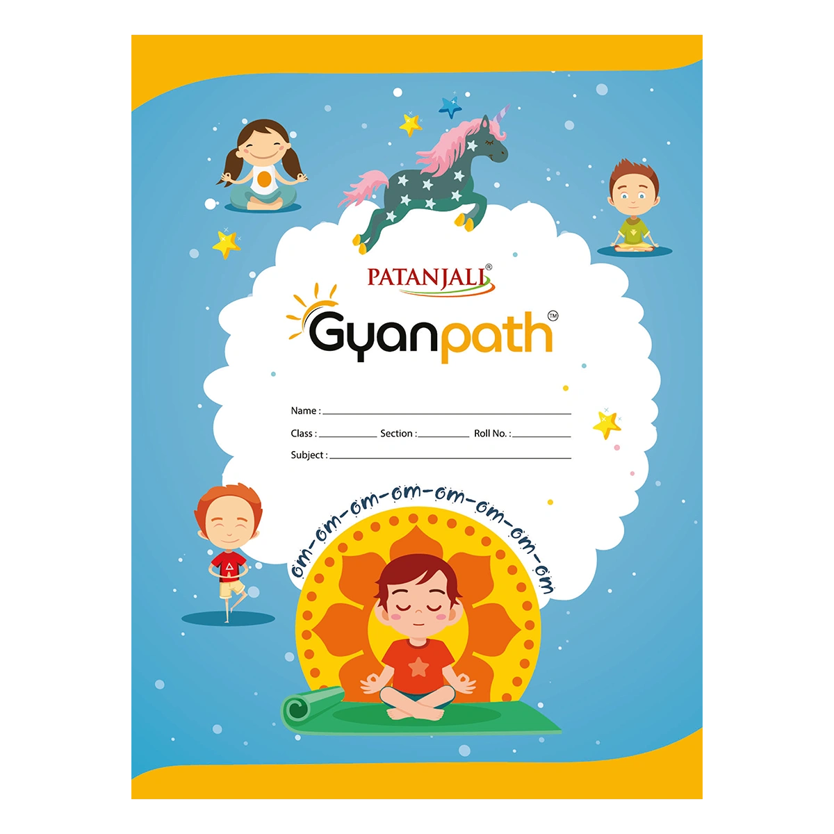 Patanjali Gyanpath Notebook (18x24 Cm) Multi Design, 140pages Double Line, Pack Of 1
