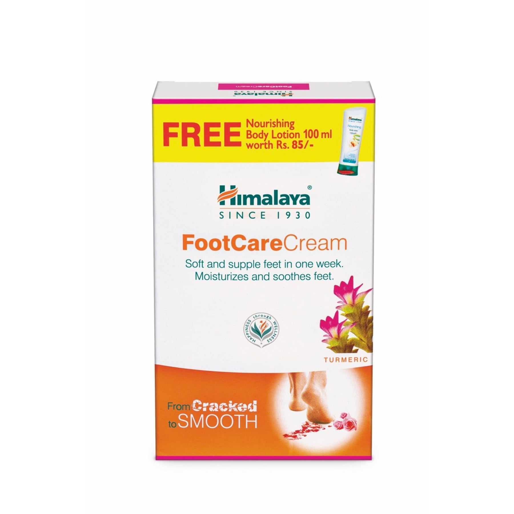 Himalaya Foot Care Cream, Moisturizes & Soothes Feet 50gm + Nourishing Body Lotion 100ml