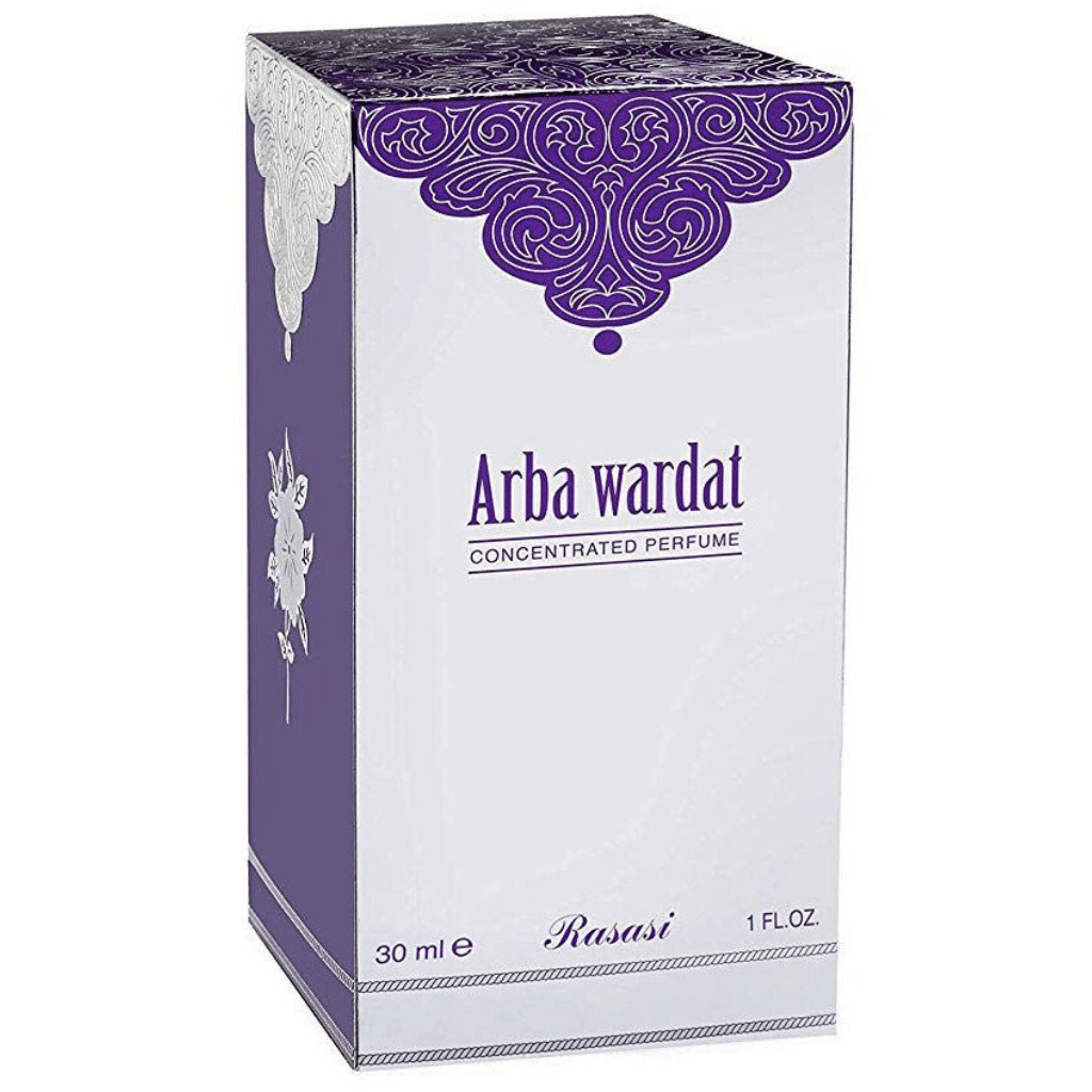 Rasasi Arba Wardat Concentrated Perfume 30ml 1.0 Fl.oz. Unisex Luxury Fragrance | Long Lasting