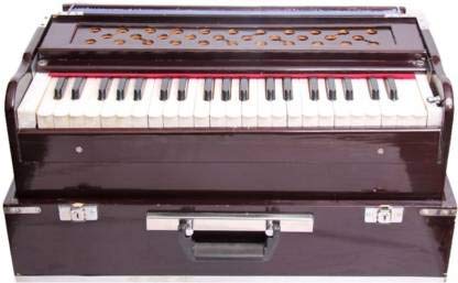 Musical Instrument Harmonium With Bag For Beginner - Churidar Bellow, 42 Keys, Two Reeds (Bass+ Male), 3 1/2 Octaves, Instant Response Keyboard - No Lag Time