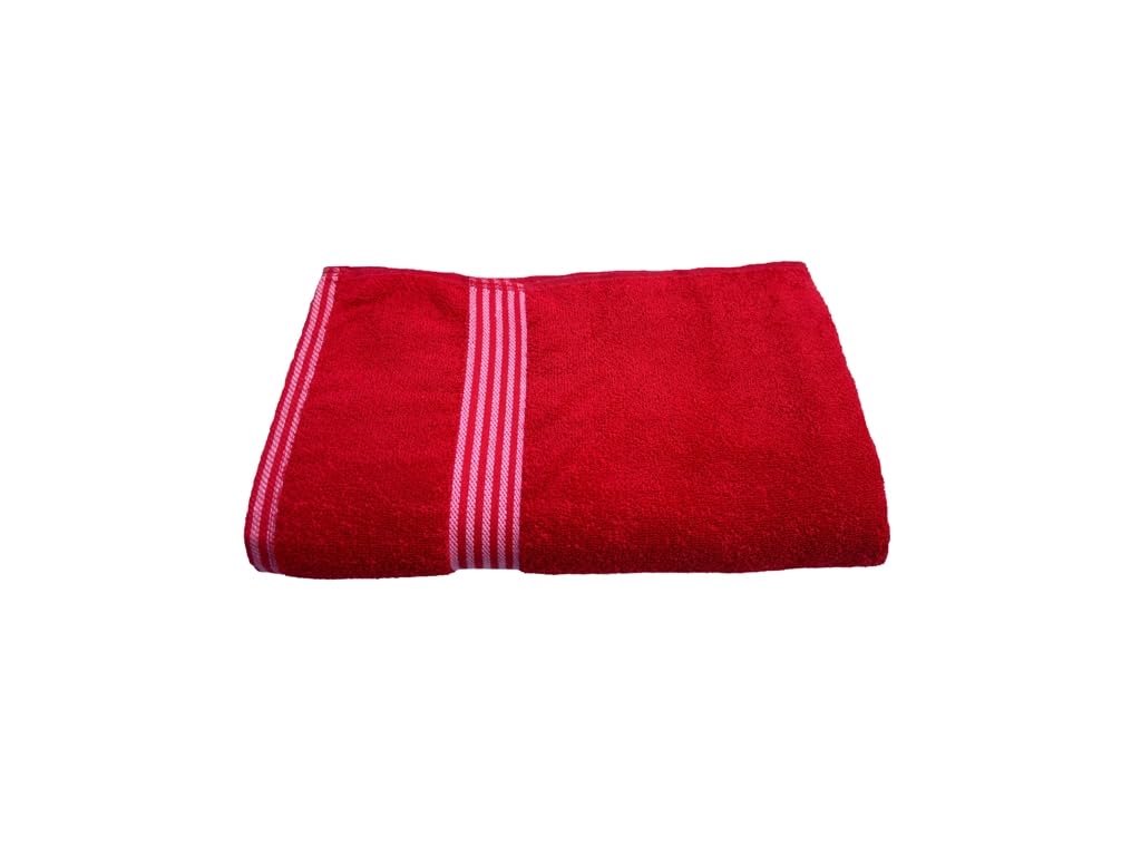Space Fly Cotton Luxury Large Size Bath Towel 500 Gsm (Red)
