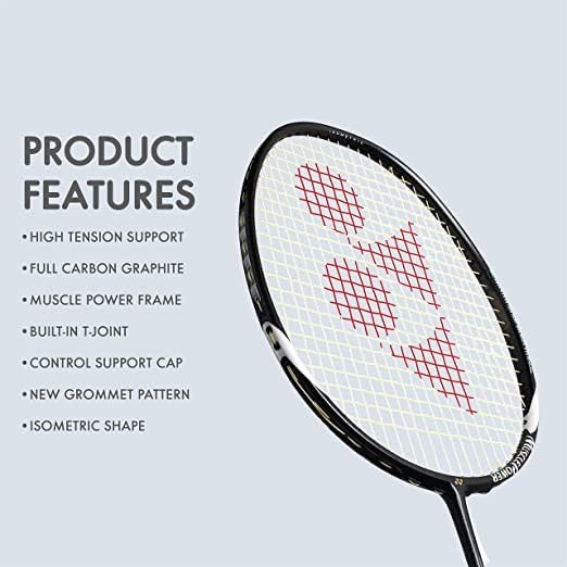 Yonex Graphite MUSCLE POWER 29 LIGHT Badminton Racket, 4u G4, Colour - Black & Grey, Grip Size - 3 3/4 inches