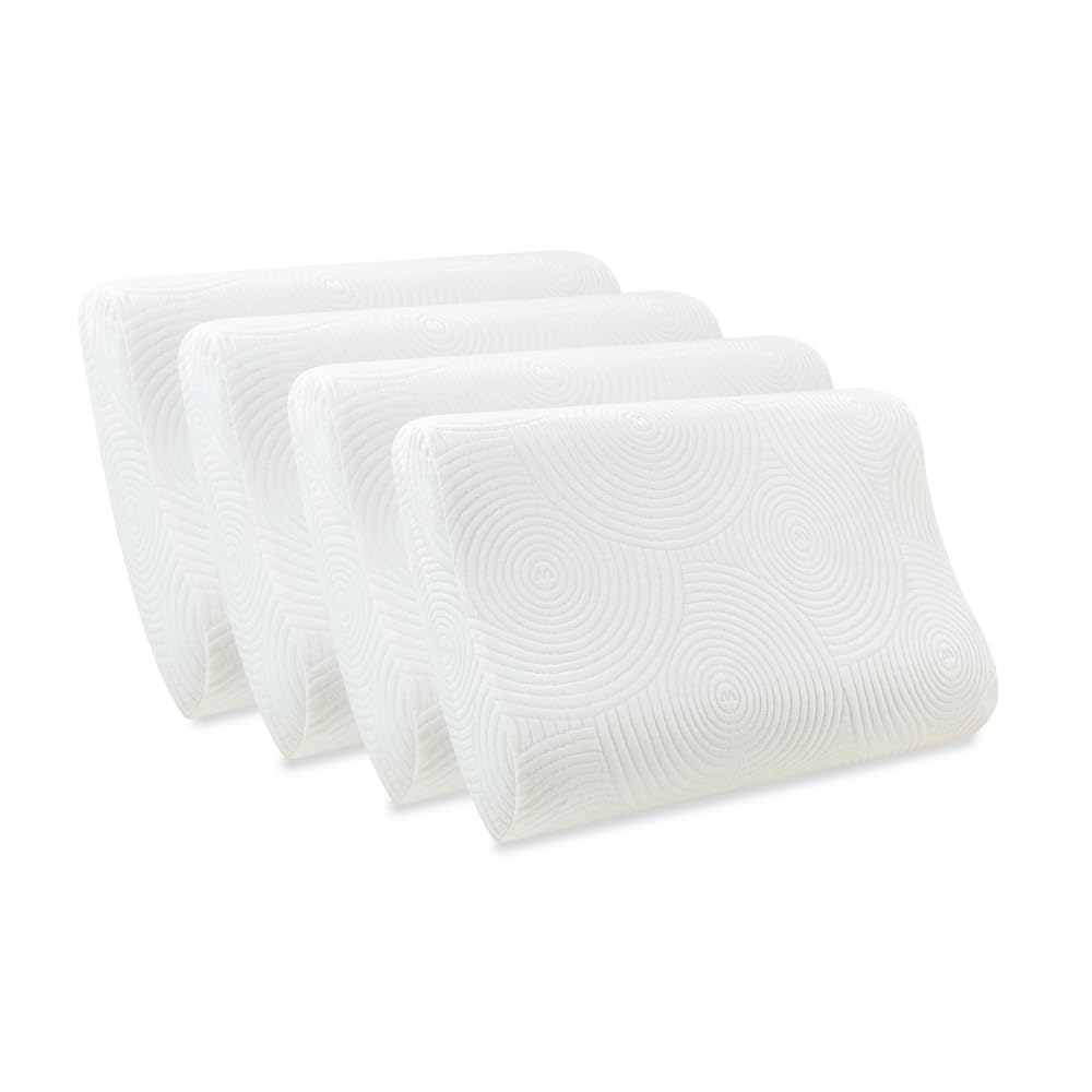 Cervical Pillow, For Neck Pain & Shoulder Pain Relief, White - King Size | Memory Foam Pillow For Sleeping, Orthopedic Contour Pillow For Spondylitis | Neck Support, Medical Pillow - Pack Of 4