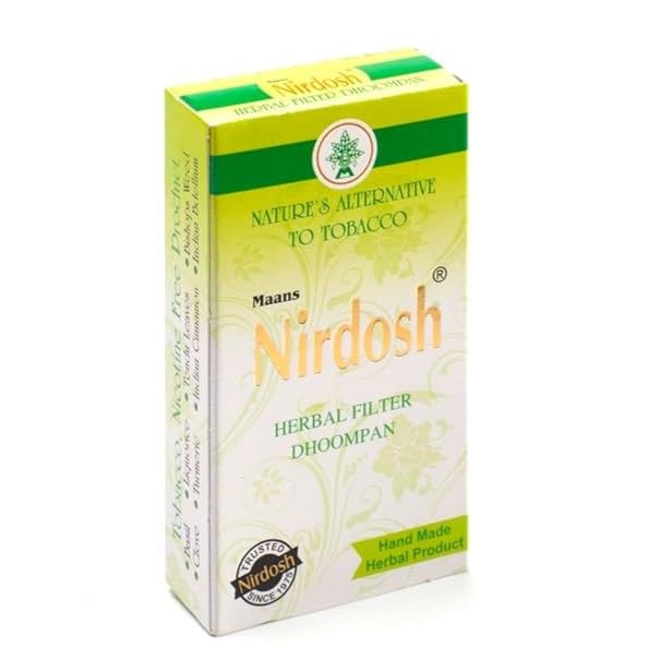 Clove Mint Flavored Herbal Filter Dhoompan Sticks - Pack Of 2X 10 Pcs Herbal Cigarette | Bidi Sticks Rolled In Tendu Leaves, Non-Addictive Sticks - Tobacco Free & Nicotine Free