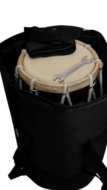 Sheesham Wooden Dholak Bolt Tuned - Brown Color | Perfectly Symmetric Round Dholak - Professional Studio Recording Style Dholak