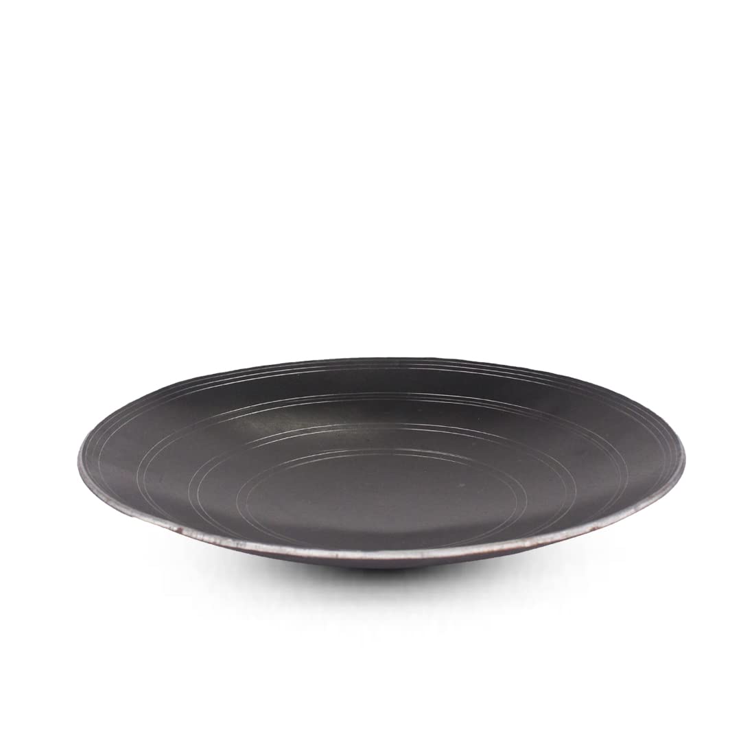 Pre-Seasoned Black Concave Iron Bhakri Tawa For Chapathi - 30cm, 12 Inch, 1.6 Kg | Gas Compatible, 100% Pure & Toxin-Free, No Chemical Coating