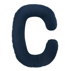 Pregnancy Pillow, C Shaped Pillow, Maternity Pillow For Sleeping - Navy Blue | 100% Cotton Pillow For Pregnant Mothers With Breathable & No Heat Fabric - Full Body Support For Better Sleep
