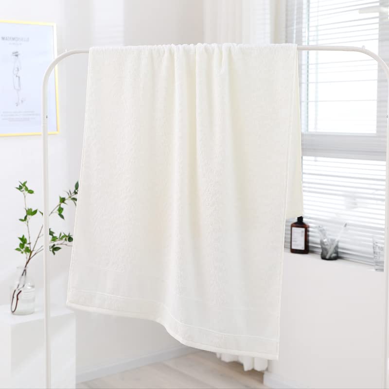 Spread Spain Cotton Large Bath Towel 550 Gsm | Ultra Soft Super Absorbent & Antibacterial Bath Towel (White)