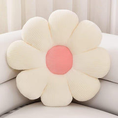 Cute Daisy Shaped Throw Pillows, Cute Preppy Decorative Pillows, White & Pink - 35 Cm | Floor Cushion, For Girls Bed Room Couch, Sofa, Chair, Aesthetic Décor | Washable, Versatile Use
