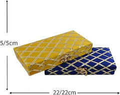 Decorative & Attractive Box Cash Box, Shagun Box, Jewellery Box, Money Box Envelop Wedding, Gift Box, Bangel Box Patola Design, Random Colour - Yellow, Material - Wooden