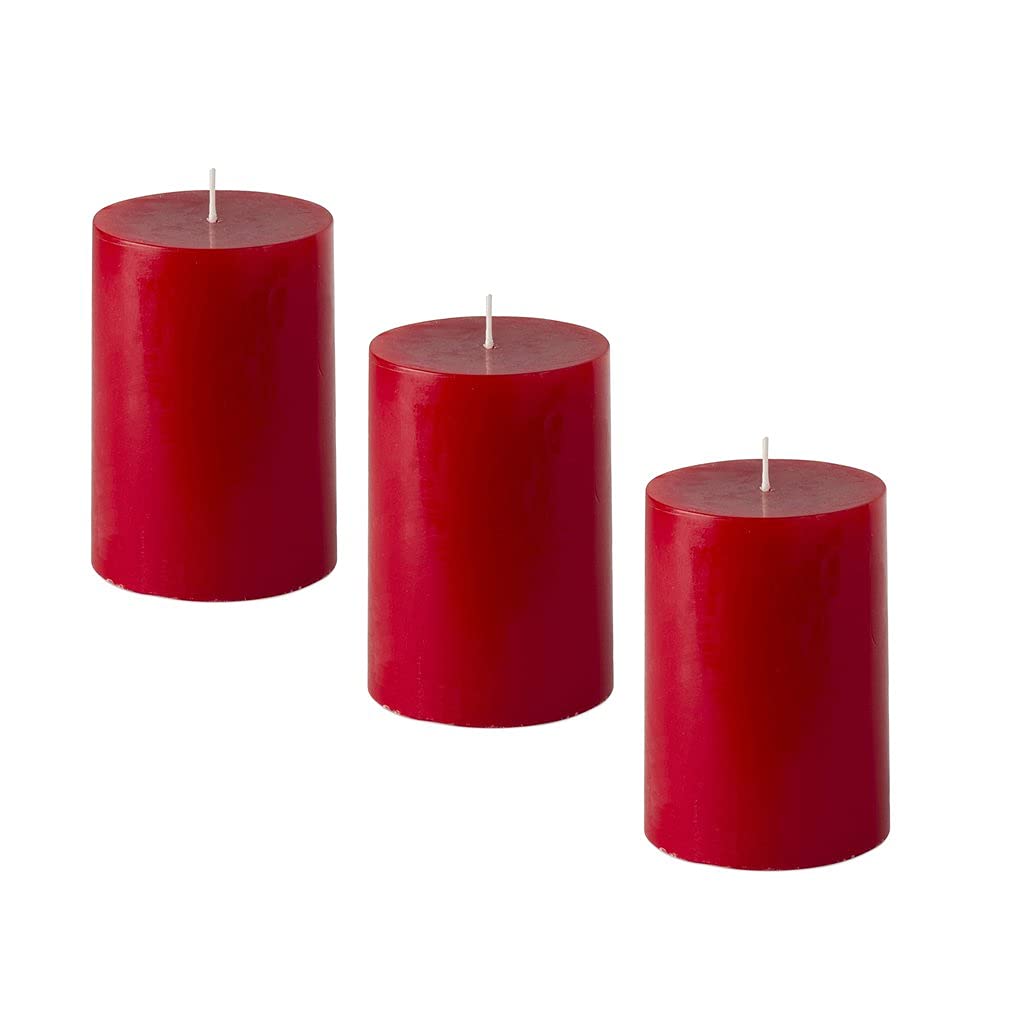 PILLAR CANDLES | BURNING TIME 30 HOURS | PERFECT FOR VALENTINE CANDLES SET OF 6
