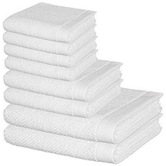 Sanjeev Textiles Trident Hotel Premium 100% Cotton 2 Bath, 2 Hand & 4 Face Towel Sets 2 Kg (White) - 8 Pcs