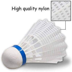 Spocco 500 Plastic Durable Shuttlecock Badminton , Speed 76 | White , Pack Of 6 , Nylon & Synthetic Cork Base