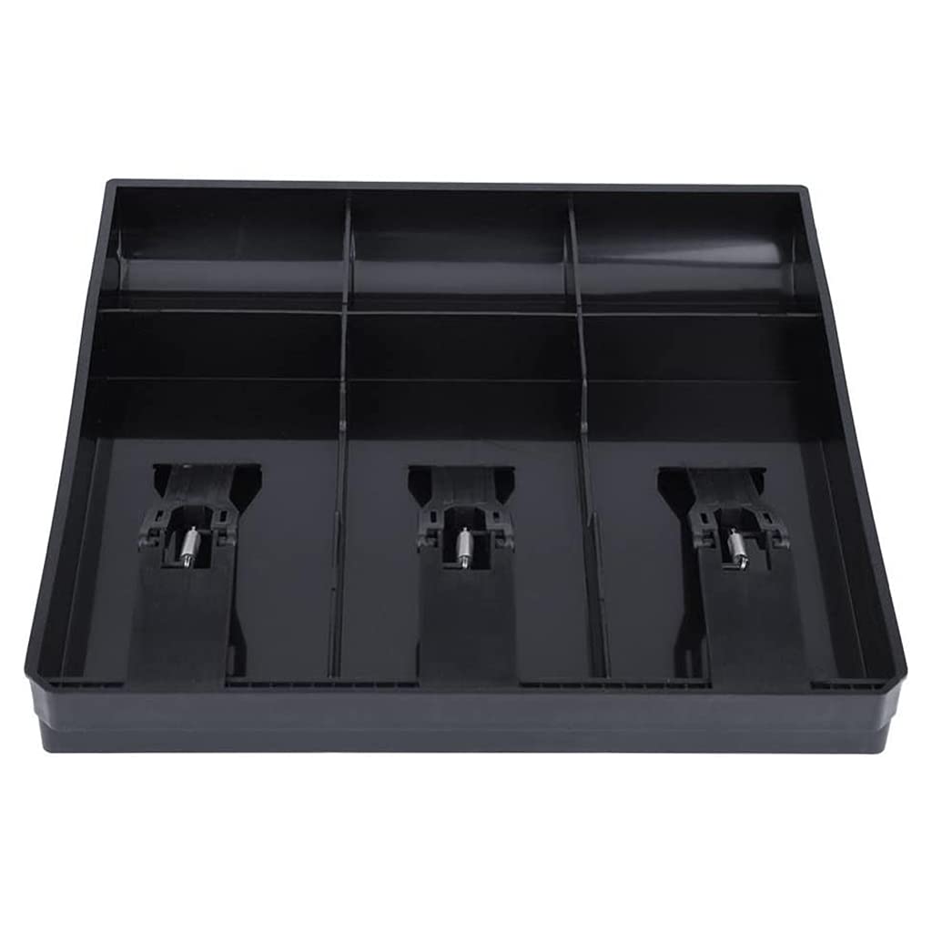 Slot Case Drawer, Counter Case Plastic Case Cash Register Box Cashier Coin Drawer Box Cash Drawer Tray 3 Slot Cash Tray, 24.6x24.4cm/9.68x9.60 In, Colour - Black