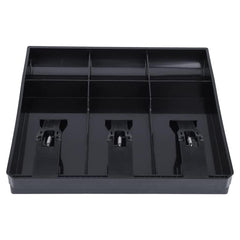 Slot Case Drawer, Counter Case Plastic Case Cash Register Box Cashier Coin Drawer Box Cash Drawer Tray 3 Slot Cash Tray, 24.6x24.4cm/9.68x9.60 In, Colour - Black