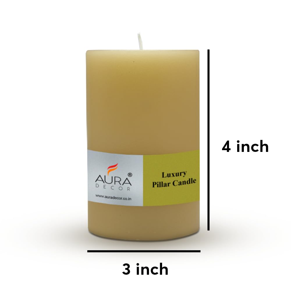 PILLAR CANDLES SMOKELESS & DRIPLESS WAX CANDLES SET OF 3 PERFECT FOR HOME DECOR